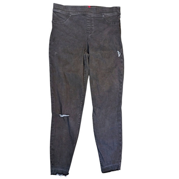 Spanx Distressed Ankle Skinny Black Jeans . Size XLarge - Picture 2 of 6